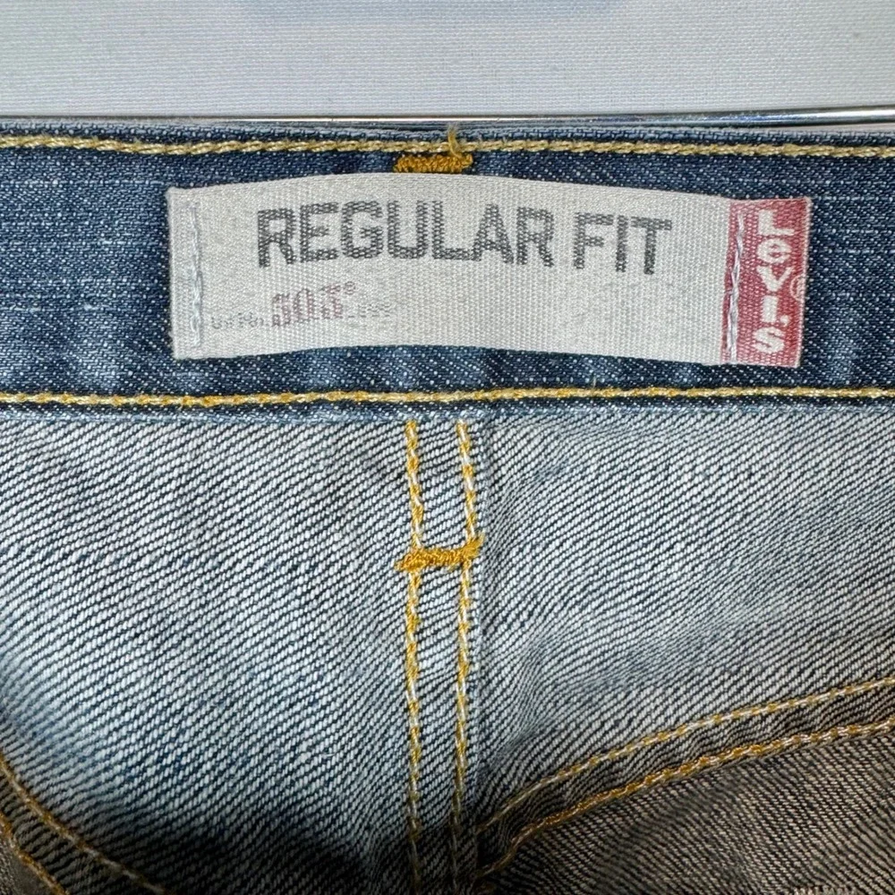 Levi's 505 Regular Fit‎ Jeans Distressed Denim Pants Medium Wash Sz 31x32
